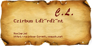 Czirbus Lóránt névjegykártya