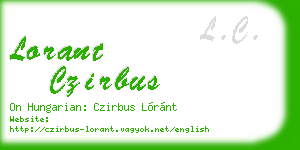 lorant czirbus business card